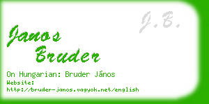 janos bruder business card